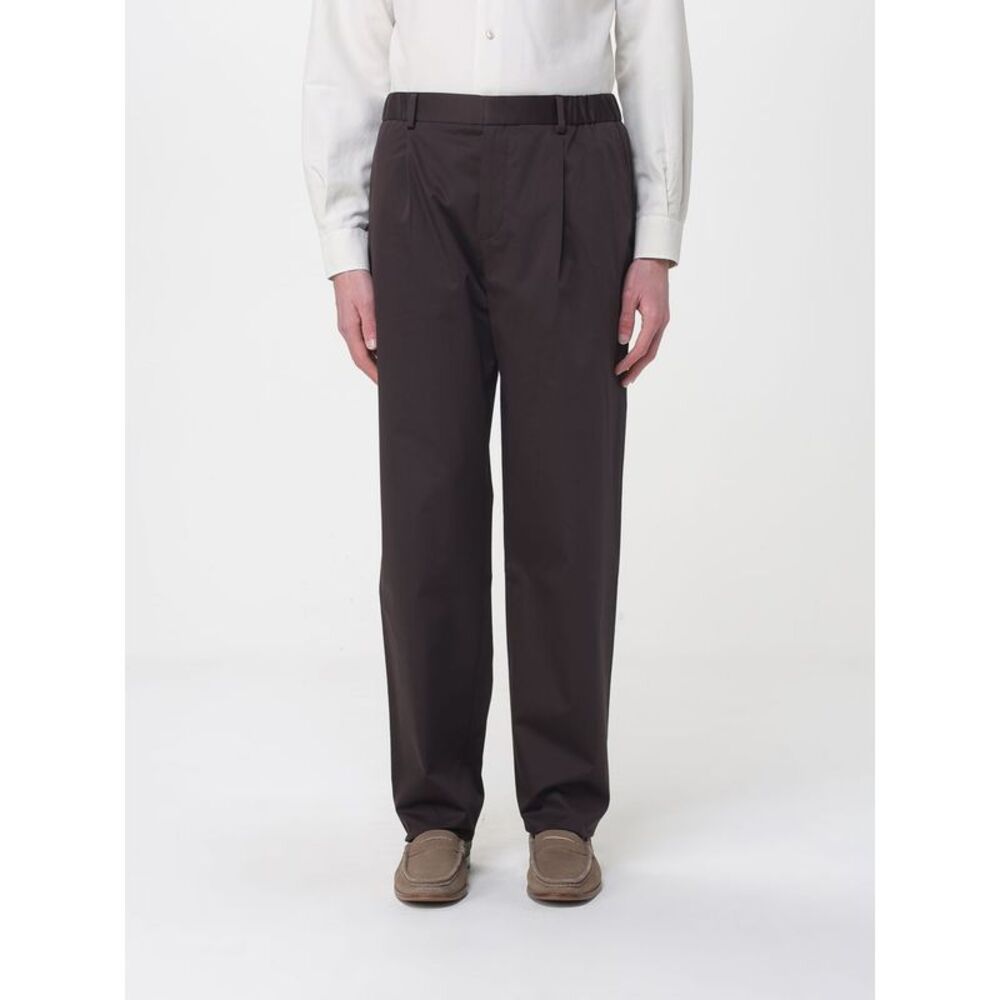 Agnona Men Wide Leg Cotton Blend Trousers Agnona